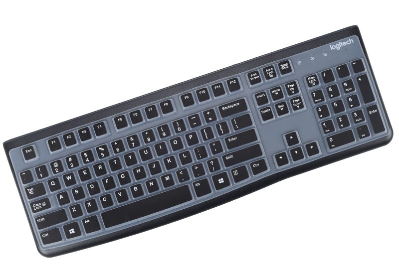 LEZE Keyboard Cover for Logitech K120 & MK120 Wired Keyboard, Ultra Thin Logitech MK120 & K120 Keyboard Skin Protector - Black - Image 1